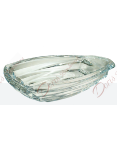 Centrotavola in vetro cristallo con strass diametro 37 cm