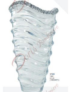 Vaso in vetro cristallo con strass altezza 34 cm 17101 Made in Italy Matrimonio