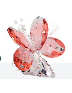 Bomboniere Farfalla cristallo con strass e colore a scelta cm 12 8066 Made in Italy Matrimonio