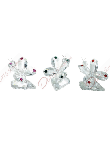 Papillon coloré avec strass colorés - coloris au choix 6 cm