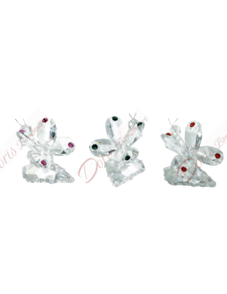 Papillon coloré avec strass colorés - coloris au choix 6 cm Papillon coloré avec strass colorés - coloris au choix 6 cm