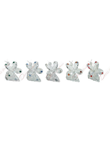 Papillon coloré avec strass colorés - coloris au choix 6 cm