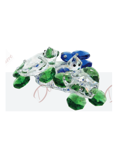Kristallschildkrötenpaar mit Pfotenfarbe nach Wahl 9 cm