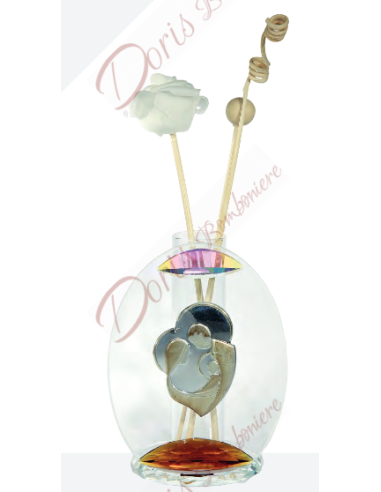 Crystal perfume diffuser with holy family 10.5