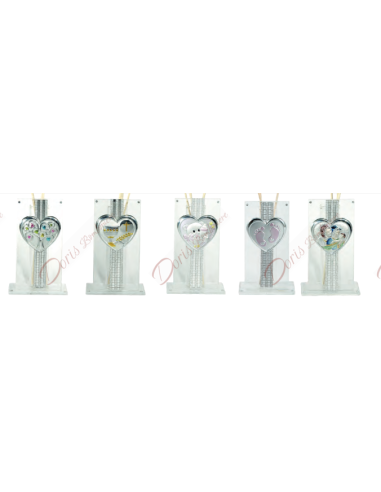 Diffusore di profumo in vetro cristallo h 11. cm applicazione a scelta