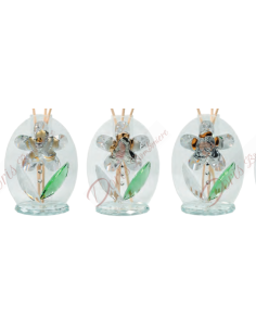 Oval perfume diffuser with crystal flower application of your choice 10.5 cm 2