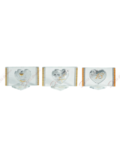 Quadretto espositivo con cuore ricorrenza a scelta cm 4.5x7 2