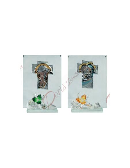 Quadretto con fiore cristallo colore e applicazione a scelta cm 11x8.5 Quadretto con fiore cristallo colore e applicazione a scelta cm 11x8.5