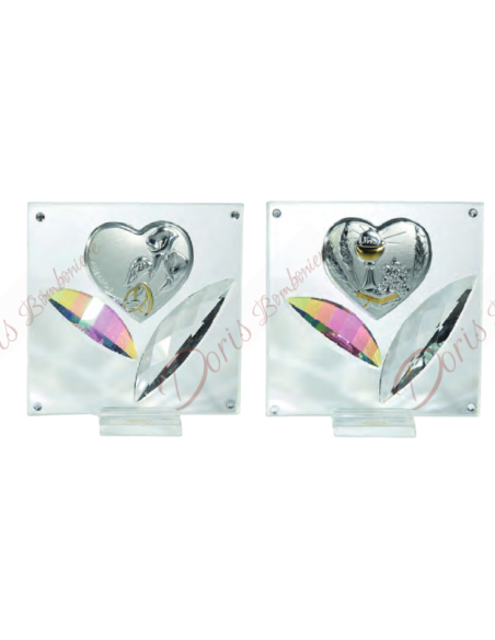 Image avec pétales de cristal et application coeur au choix 7,5x7 cm Image avec pétales de cristal et application coeur au choix 7,5x7 cm