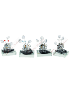 Crystal creation with occasion flower application of your choice 9x6 cm 2