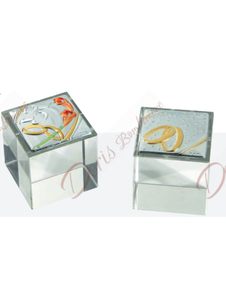 Presse-papiers en verre cristal avec application personnalisable 4x4 cm Presse-papiers en verre cristal avec application personnalisable 4x4 cm