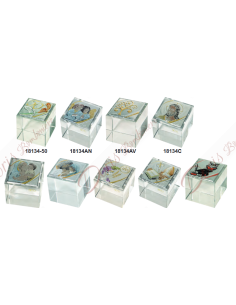 Presse-papiers en verre cristal avec application personnalisable 4x4 cm 2
