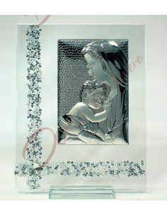 Quadro con cristalli maternità 19.5x14.5 cm