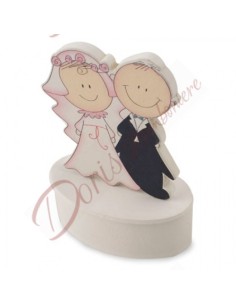 Holzkiste für Hochzeit mit Braut und Bräutigam 4x5 cm
