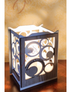 Lampada in metallo e legno made in italy 16x12x11 cm 2