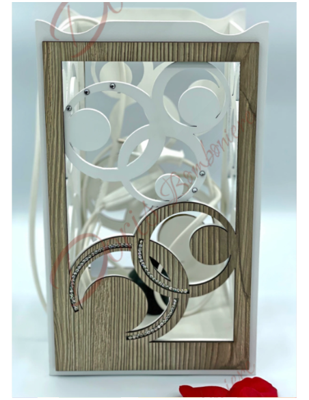Lampada in metallo e legno made in italy 27X15X16 cm Lampada in metallo e legno made in italy 27X15X16 cm
