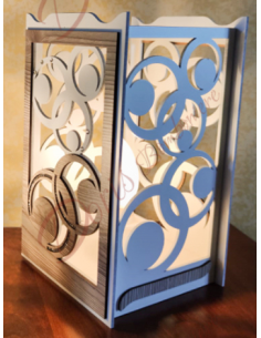 Lampada in metallo e legno made in italy 27X15X16 cm 2