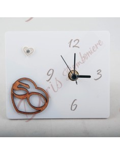 LINEA WOOD OROLOGIO APPLICAZIONE A SCELTA CM 13X12 2