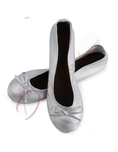 12 Paar sortierte silberne faltbare Ballerinas