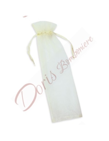 Sacchetto organza porta ventagli 26x7 cm CREMA
