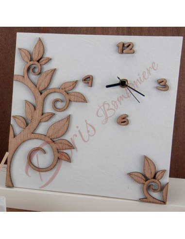 Clock with tree of life wooden branch 40x40 cm