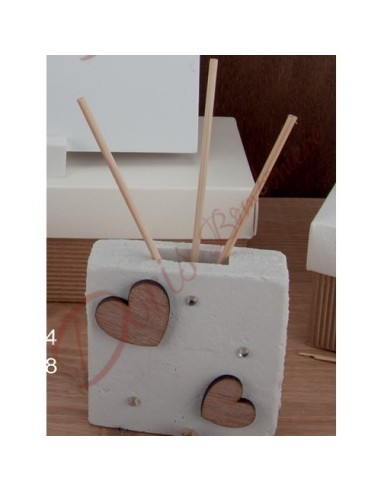 Perfume diffuser with wooden hearts 8x8 cm