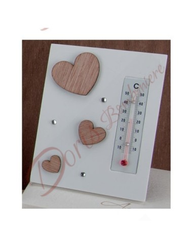 Termometro con cuori in legno 13x10 cm Termometro con cuori in legno 13x10 cm