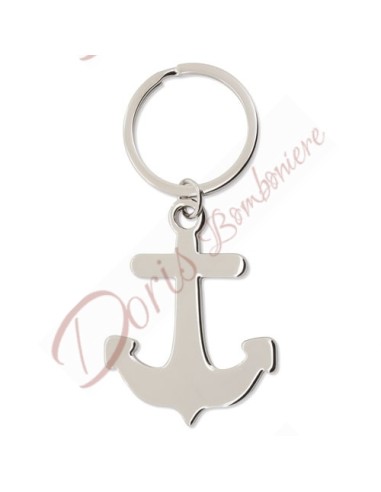 Sea theme anchor metal keychain