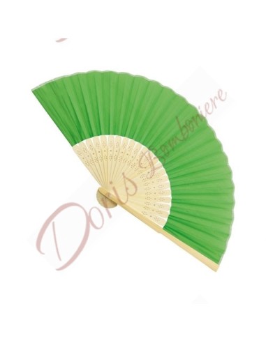 Green bamboo wood fan