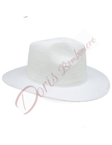 Chapeau en fibre blanche 35x32 cm