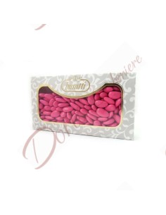 Confetti al cioccolato fondente colore fucsia confezione 1 kg marca Buratti per confettate feste