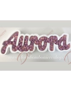 Personalized name tray for sugared almonds in polystyrene