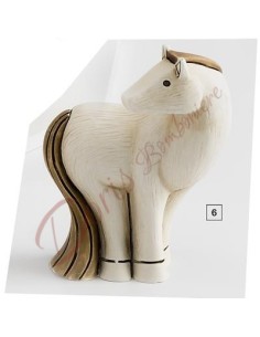 Cavallo in resina colorata h 10 cm 526-6cl Fantin Argenti Battesimo e Nascita