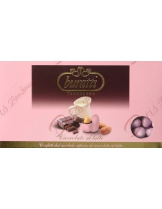 1 kg tenerezze classiche buratti - mandorla ricoperta di cioccolato al latte colore rosa tenclarosa Buratti Confetti Confetti...
