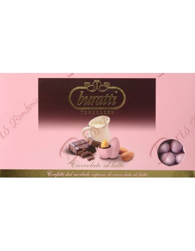 1 kg tenerezze classiche buratti - mandorla ricoperta di cioccolato al latte colore rosa