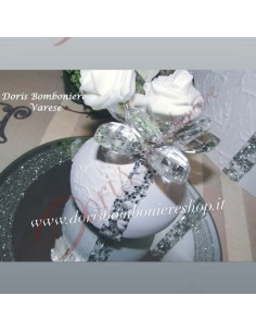 Diffuseur de parfum blanc avec strass argentés 2
