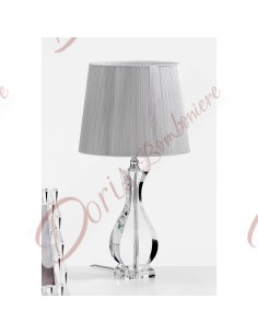 Lampada da tavolo in cristallo H 51 cm GOCCIA con paralume 286p Fantin Argenti Regali