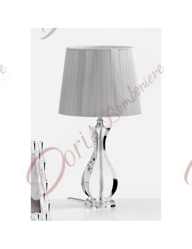Lampe de table en cristal H 51 cm DROP avec abat-jour