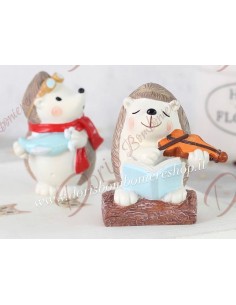 Hedgehog with violin series Nala and Naldo 5 cm height approx