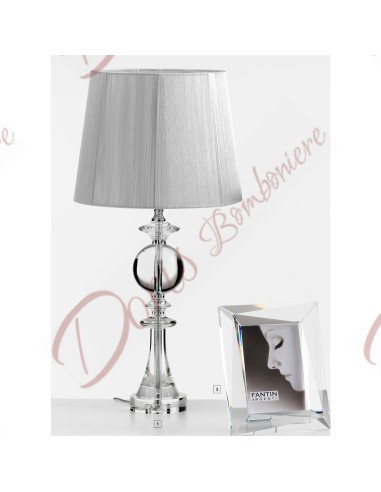 Table lamp in crystal SFERA H72 cm with lampshade