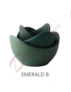 Antipastiera 3 pezzi sfumature verde smeraldo 7.8×7.8×8.6/10.3×10.3×8.3/12.5×12.5×8.5 cm CDANT003V Codos Design Utili