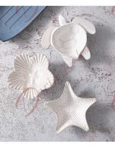 Antipastiera tema mare ceramica bianca 3 forme assortite 2