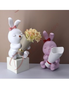 Vaso fiori coniglio assortiti 2 colori 20X25X35 cm