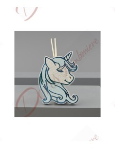 PROFUMATORE UNICORNO PLEX CELESTE 10X13X4cm