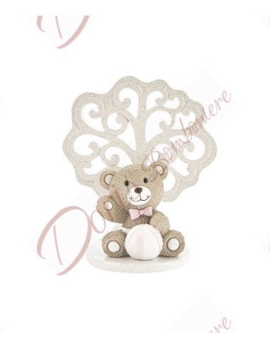 ORSETTO ROSA SEDUTO C/ALBERO CM.13 Mis: H.13
