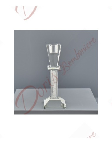 CRISTAL CANDLESTICK PYRAMID PC. GIFTBOX Mis: H.17