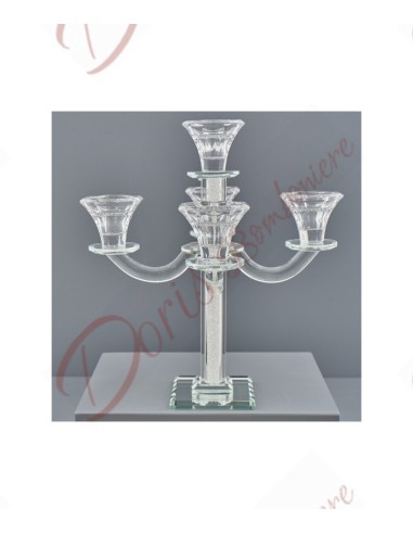 CRISTAL CANDLESTICK 5 FLAMES GIFTBOX Mis: H.28