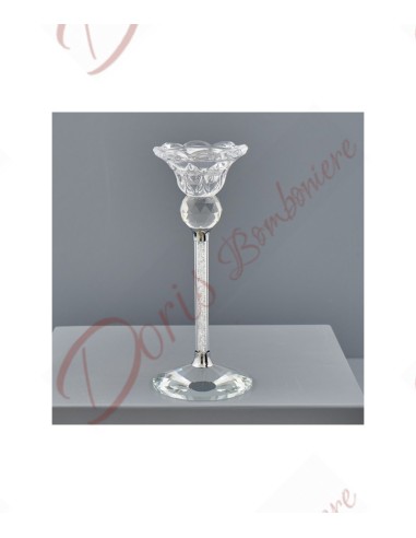 CRISTAL CANDLESTICK FLOWER PC. GIFTBOX Mis: H.18