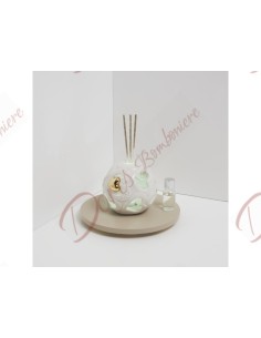 White globe diffuser with gold heart diffuser with medium size led