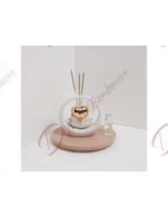 GOLD HEART PERFUME DIFFUSER WITH CIRCLE + GLITTER STICK